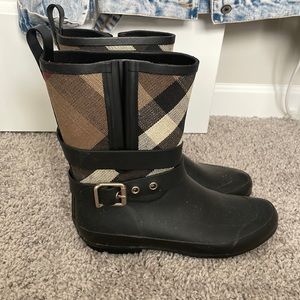 BURBERRY  CHECK RAIN BOOTS